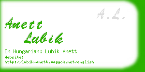 anett lubik business card